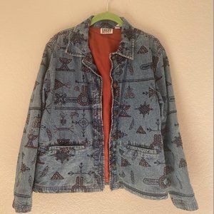 Chico's Beaded/Embroidered Denim Jacket